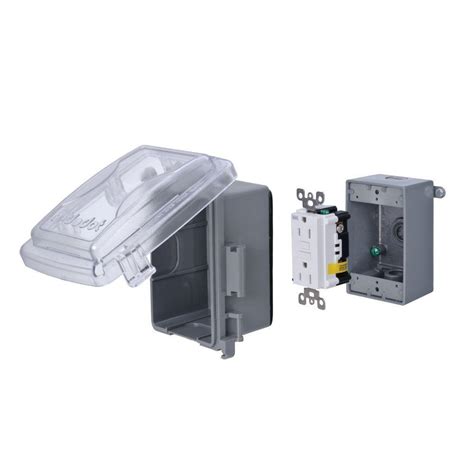 1 gang gfci weatherproof non metallic electrical box cover kit|1.